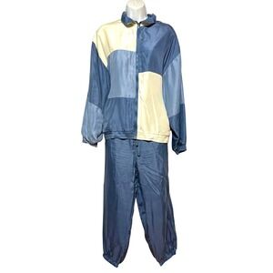 Silk Exchange Vintage Colorblock Tracksuit Womens Medium Y2K Retro Athleisure